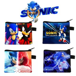 Túi đựng tiền có dây kéo in hình Sonic mới, Đồng xu thẻ ngân hàng, Tai nghe người lớn, Túi lưu trữ chìa khóa