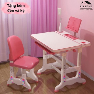 Bộ Bàn Ghế Học Sinh, Bộ Bàn Ghế Cho Bé Kèm Đèn Chống Cận, Ghế Chống Gù Hàng Nhập Khẩu - Nội Thất Nhập Khẩu