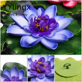YYlingx sen và lá xanh nhân tạo bằng xốp nổi được trên mặt nước kích thước 10cm dùng để trang trí nhà cửa