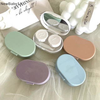 NewBaby 1Box Contact Lenses Case Simple Beauty Pupil Storage Box Women Travel Cosmetic Lens Container W/Suction Rod Tweezers Mirror VN