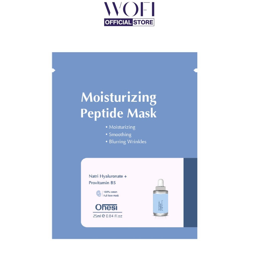 Mặt nạ Hyaluronic Acid + Vitamin B5 Ohesi Moisturizing Peptide Mask Màu Xanh miếng 25ml