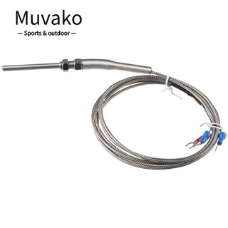 Muvako Cảm biến nhiệt độ, Đầu dò nhiệt điện trở 3 dây bằng thép không gỉ PT100, Đầu dò dây 2m chống nước Chiều dài Máy đo nhiệt độ 50mm Đo nhiệt độ