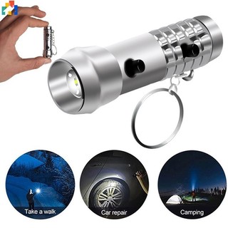 Di động mini led móc khóa đèn pin chạy bằng pin đa năng chống nước đèn pin cắm trại ngoài trời đèn cảnh báo khẩn cấp