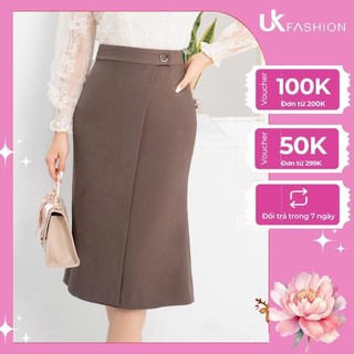 Chân Váy Đuôi Cá Tà Bông UK Fashion Dáng Dài Qua Gối Công Sở Thiết Kế Cao Cấp NKCV2112002
