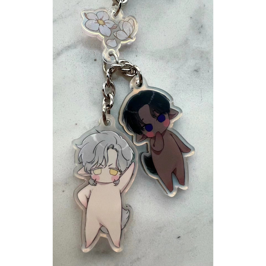 Hàn Quốc BL Manwha Smyrna và Capri Móc Khóa Kawaii Anime Móc Chìa Khóa Túi Móc Chìa Khóa Mặt Dây Chu