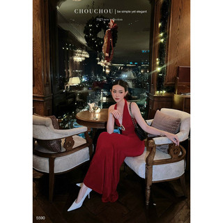 Đầm Yếm Đính Charm Chouchou - Đỏ
