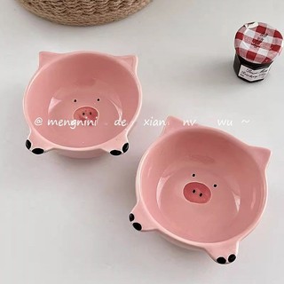 Ins dễ thương màu hồng heo gia vị món ăn gốm bát nhỏ lẩu mè sốt bát nhúng món ăn gia đình gia vị món ăn