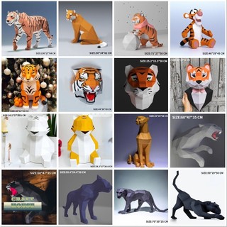 Origami Mô Hình Handmade Mô Hình Hổ Da Báo Giấy Mẫu Nhà Treo Tường Trang Trí Treo Tường Mô Hình Động Vật Handmade Origami DIY Mô Hình Đồ Chơi Sáng Tạo Mô Hình Đồ Chơi Treo Tường Trang Trí