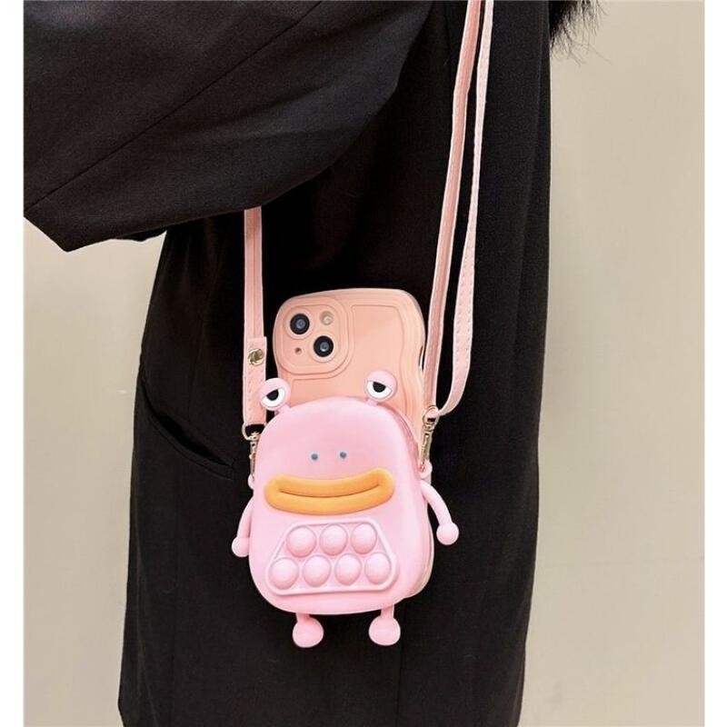 Thích hợp cho IPhone 7 8Plus Chống rơi IPhone 11 12ProMax IPhone X XR XS Max IPhone 1415 ProMax Mềm IPhone 13 ProMax Pink Frog Back 3 Gói 15 Vỏ Điện Thoại