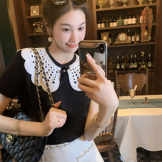 Mùa Hè 2024 Phong Cách Mới Tinh Khiết Desire Phong Cách Nóng Cô Gái Nguyên Chất Cotton Áo Thun Nữ Slim-Fit Ôm Hơn Nhìn Niche Thiết Kế Cảm Giác