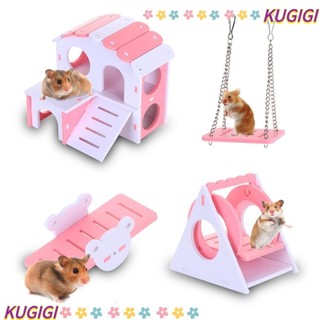 Kugigi hamster nhà thú cưng nhỏ động vật nhỏ tam giác xoay bằng gỗ