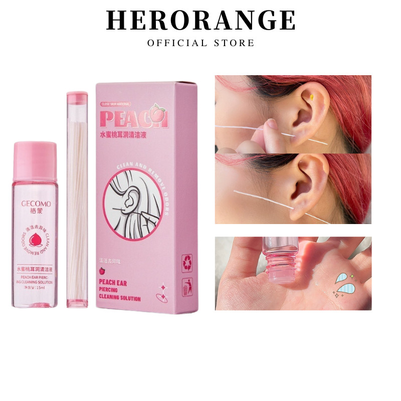 60 Dải + 15Ml Dung Dịch Tẩy Rửa Que Làm Sạch Lỗ Xỏ Khuyên Tai Chống Tắc Nghẽn Dây Vệ Sinh Lỗ Xỏ Khuyên Tai Nhỏ Gọn Tiện Dụng