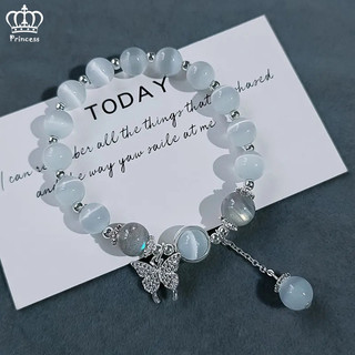 Thời Trang Zircon Bướm Vòng Tay Nữ Pha Lê Xanh Opal Mặt Dây Chuyền Hạt Vòng Tay Phụ Kiện Trang Sức