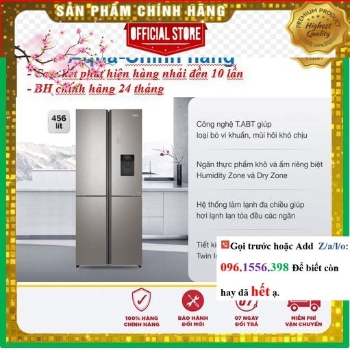 <Sale> Tủ Lạnh Aqua Inverter 456 Lít AQR-IGW525EM(GP) < Chính hãng BH:24 tháng tại nhà toàn quốc > -