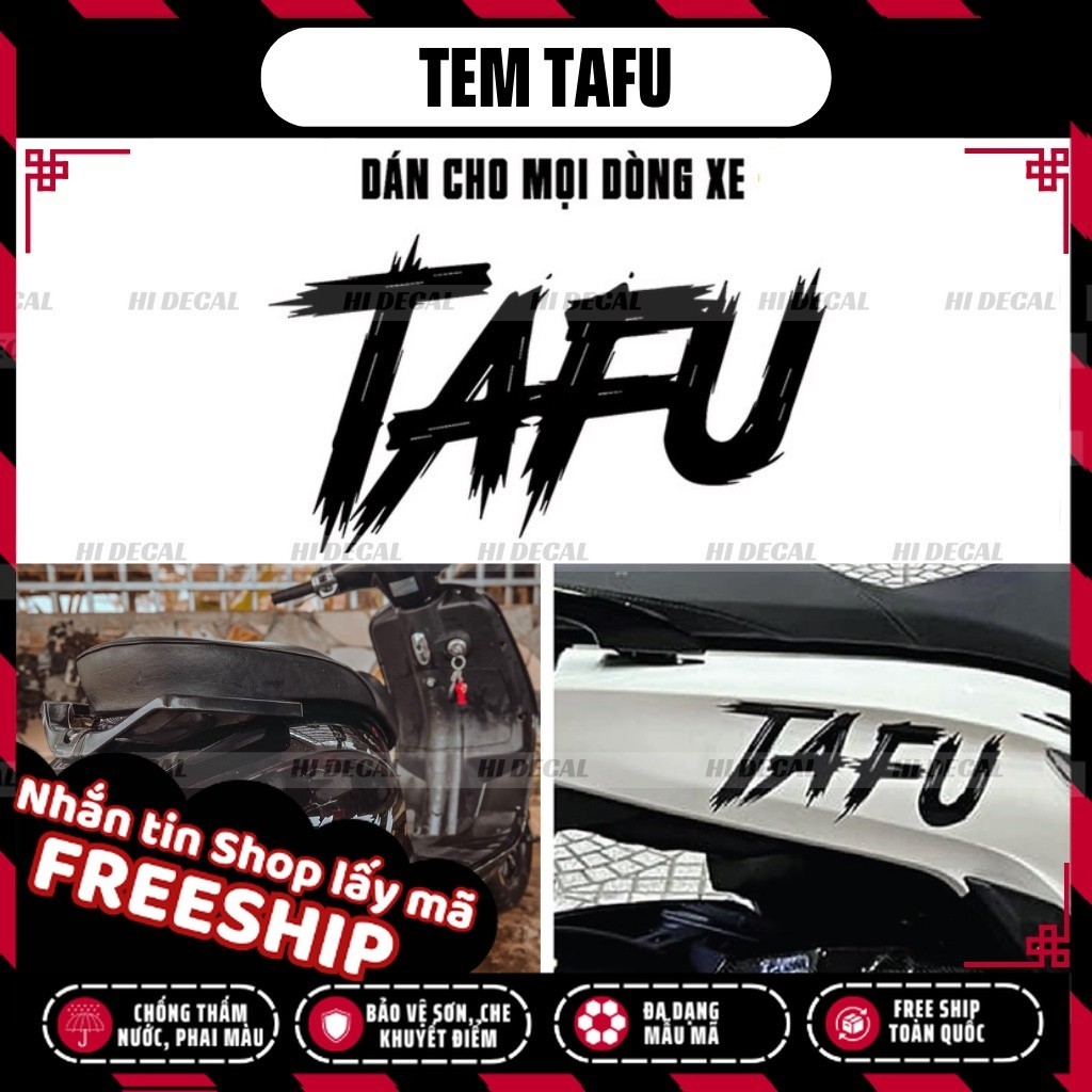 Tem TAFU Phản Quang decal sticker dán xe | TMN-H007 | Decal tem xe hình dán chống nước, chống phai m