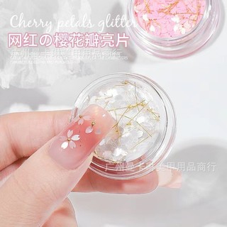 Hũ giấy cánh hoa siêu mỏng trang trí móng tay móng chân phụ kiện nail