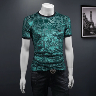 2024 Hàng Châu Âu Cao Cấp Áo Thun Jacquard Nam Thương Hiệu Thời Trang Mùa Hè Huy Hiệu Thời Trang Thường Ngày Tay Ngắn Rỗng Hàng Đầu Quần Áo Thời Trang