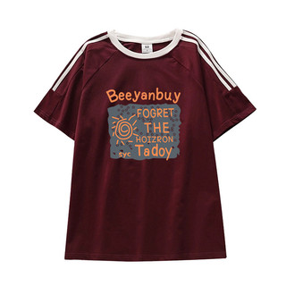 SELVZE Áo thun ngắn tay sọc cotton nguyên chất in hình thời trang giản dị oversize cổ tròn hàng đầu unisex
