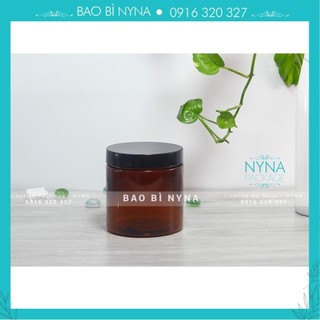Hủ PET nâu nắp đen - 200ml