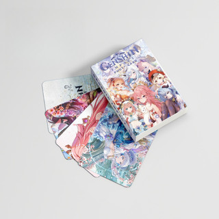 50-55pcs GENSHIN IMPACT Laser Holographic Photocards Furina Navia Genshin female character Cartoon Character Photos Image Lomo Cards Hologram Postcards Cheap HT