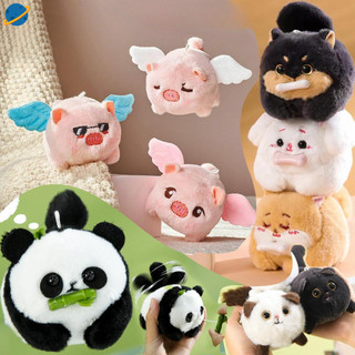  【ZOE Móc khoá bông vẫy đuôi Heo Hồng có cánh và Thú cưng Gấu Trúc Panda Chó Mèo Thỏ Chuột lang Capybara dễ thương - 10cm 