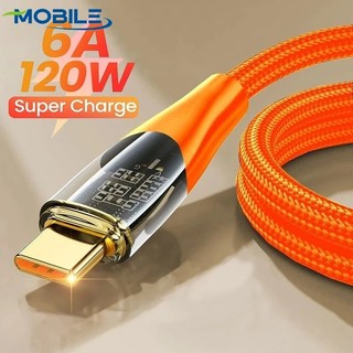 Cáp sạc type-c - cáp sạc nhanh 6a 120w - dây bện nylon - dây usb c trong suốt - dây truyền dữ liệu - cáp dữ liệu điện thoại di động
