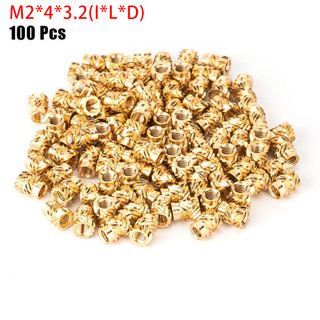 【Instock】Copper Threaded Threaded Insert Accessories Knurled M2 Nut Thread 100PCS