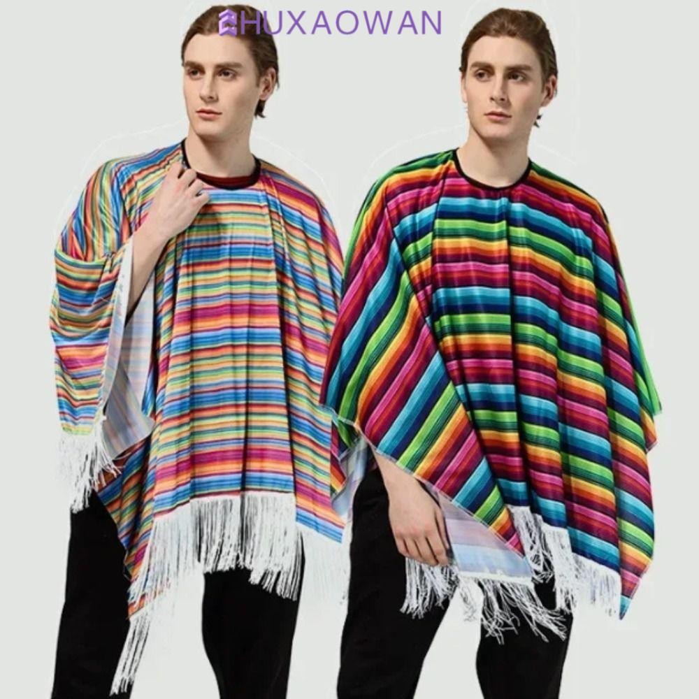 Zhixaowan Trang phục Mexico, Áo choàng dân tộc Halloween Phong cách Mexico Áo choàng, Lễ hội Cosplay