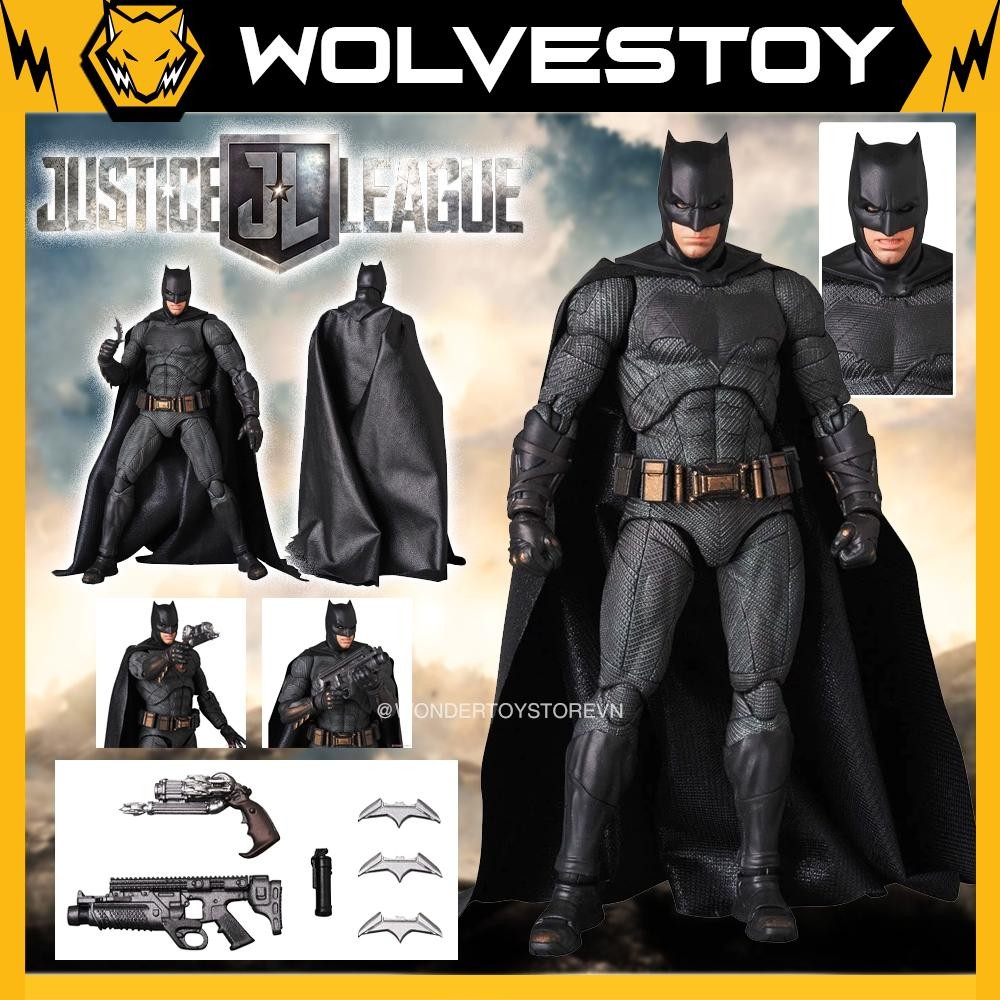 Mô hình Mafex 056 Batman Ben Affleck DC Justice League 1/12 Action Figure (Tặng kèm Base)