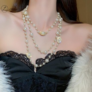 Luimo Hai Lớp Mô Phỏng Trang Sức Ngọc Trai Vòng Cổ Dài Nữ Hạt Cổ Điển Dây Chuyền Dây Chuyền & Mặt Dây Chuyền Món Quà Tốt * Bán Chạy