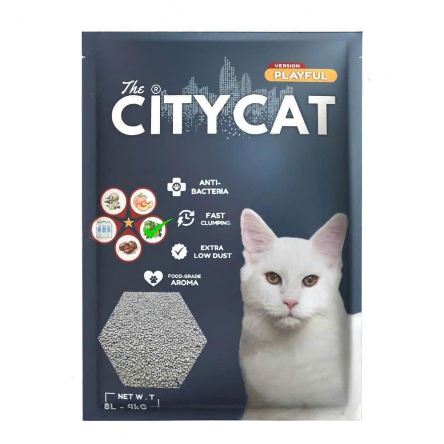 Cát Vệ Sinh Cho Mèo Citycat City Cat 8L - cát đất sét khử mùi, ít bụi an toàn cho mèo cưng