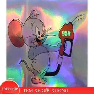  Tem dán Xăng Tem Dầu dán nắp bình xăng decal 7 màu  SL: 1 tem  