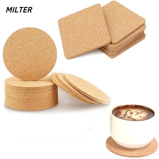 Đế lót ly MILTER, Tấm lót cốc nước bằng gỗ bằng gỗ, Tấm cách nhiệt tròn vuông DIY Tấm thấm nước nhà bếp Nhà hàng và quán bar