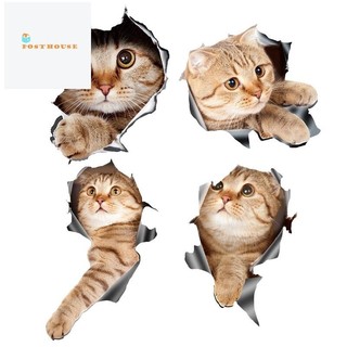 Decal dán xe mèo 3d / miếng dán cho cửa sổ, xe tải, ô tô, laptop hoặc ipad