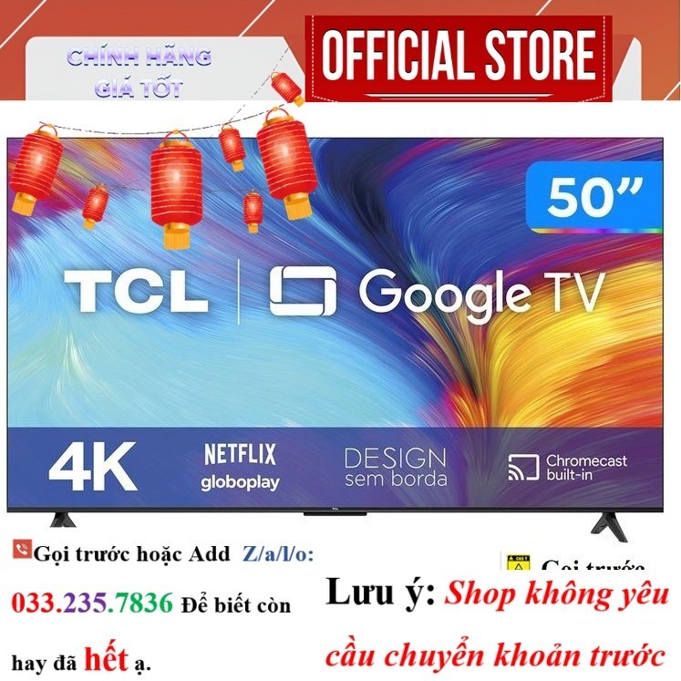 |New| Google Tivi TCL 50 inch 4K 50P635