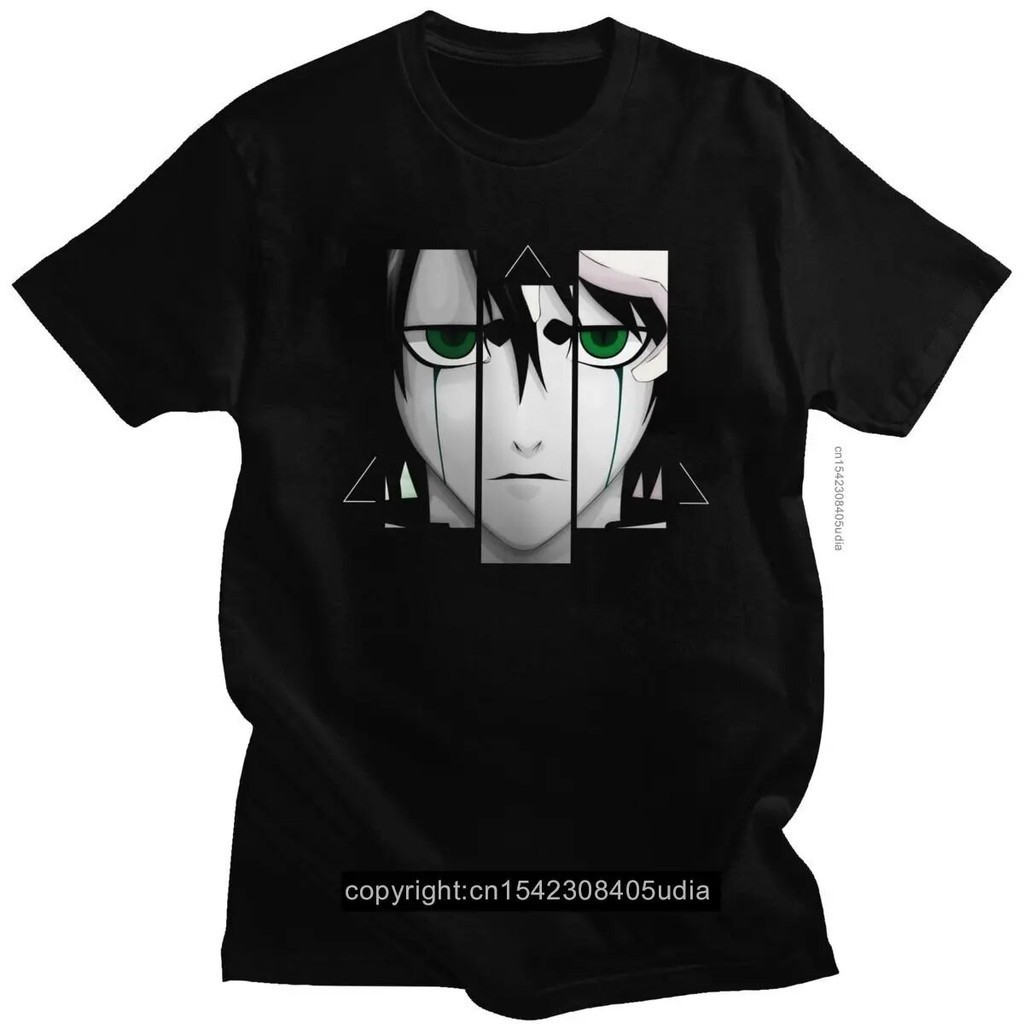 Ulquiorra Cifer Áo Nam Cotton Anime Manga Tee Áo Người Lớn Thoáng Mát Tay Ngắn Thời Trang Áo Thun Nh