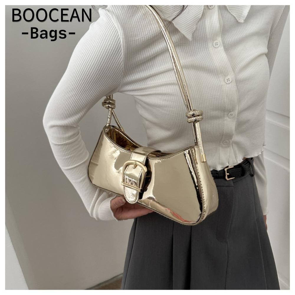 BOOCEAN Túi da PU, Túi họa tiết đá PU cổ điển màu trơn, Túi xách nữ