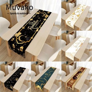 Ramadan Table Runner, Ramadan Trang Trí Navidad Eid Mubarak Khăn Trải Bàn, Trang Trí Bàn Eid Al Adha Có Thể Tái Sử Dụng Bàn Ramadan Kareem