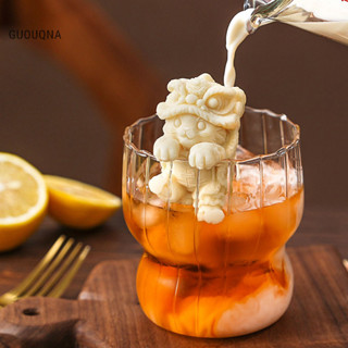 Guouqna 3D Treo Cốc Khuôn Silicon Gấu Sư Tử Dễ Thương Máy Làm Đá Cấp Thực Phẩm Khuôn Tái Sử Dụng Gia Đình Cà Phê Đá Nhà Bếp Kẹo Xà Phòng Socola GUOUqna