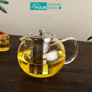 Ấm trà thủy tinh 900ml trung quốc chịu nhiệt độ cao teapot ấm siêu tốc trong suốt ấm trà thủy tinh gia đình có infuser