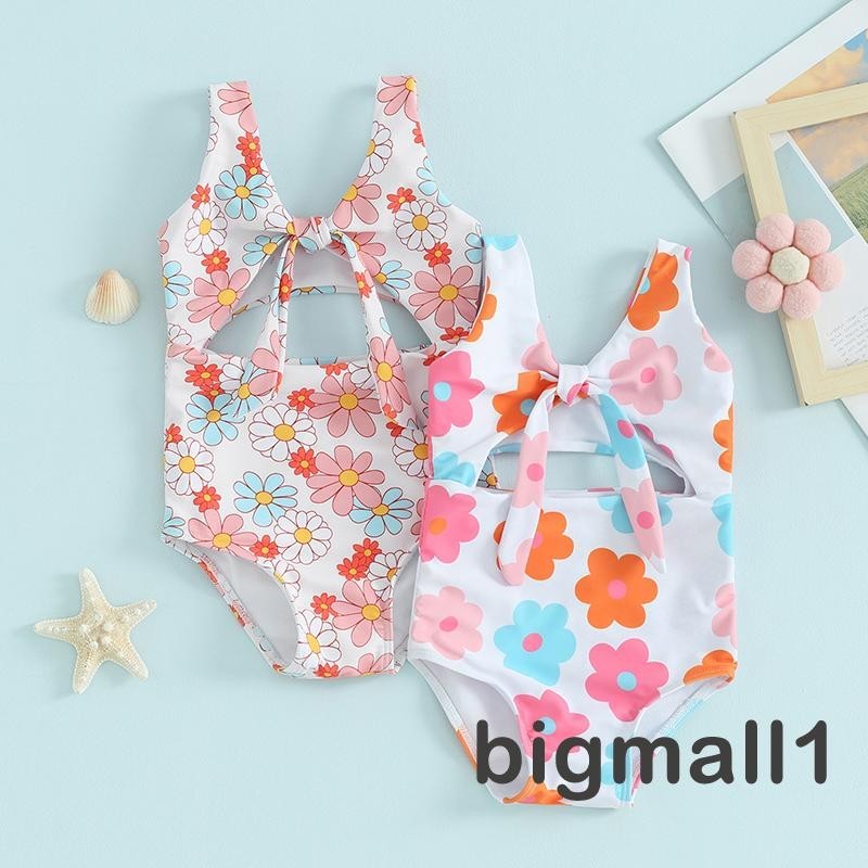 Bigmall-6 Tháng-3 Tuổi Bé Gái Một Mảnh Đồ Bơi In Hoa Thắt Nút Cắt Áo T