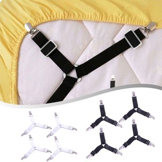 【FEELING 】Adjustable Sheet Clips 4 pack Elastic Cover Blanket Grippers Bed Sheet Fasteners
