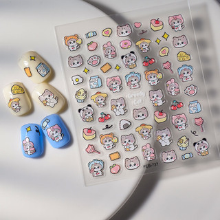  Sticker Lụa Nổi 5D | Hoạt Hình Mèo Siêu Đáng Yêu | Hình Dán Móng Tay FEB-737 