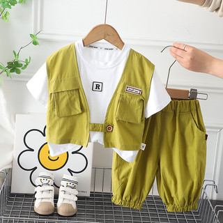 Mùa Hè Bé Trai Phong Cách Quý Ông Bộ Quần Áo Thời Trang Màu Xanh Tay Ngắn Cổ Rùa Áo Thun + Quần Short Trẻ Sơ Sinh Trang Phục Cotton