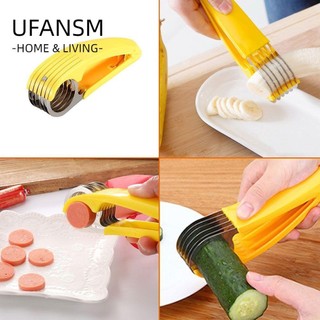UFANSM cụ cắt lát chuối/ củ quả bằng thép không gỉ màu sắc đẹp mắt tiện lợi dễ sử dụng