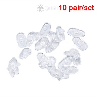 Qrhyk 10 Cặp Miếng Đệm Mũi Silicon Trong Suốt Mềm Cho Kính Mắt Chống Trơn Trượt Mới
