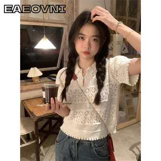 EAEOVNI áo phông áo thun nữ croptop baby tee Fashion Thời trang Vintage Stylish WTX24309TE 12Z240321