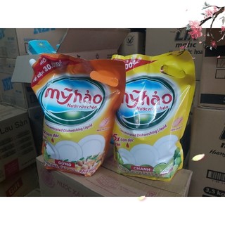    MỚI   Nước rửa chén Mỹ Hảo 3,6kg túi Hương gừng và chanh đậm đặc gấp 5 lần Sp chính hãng 