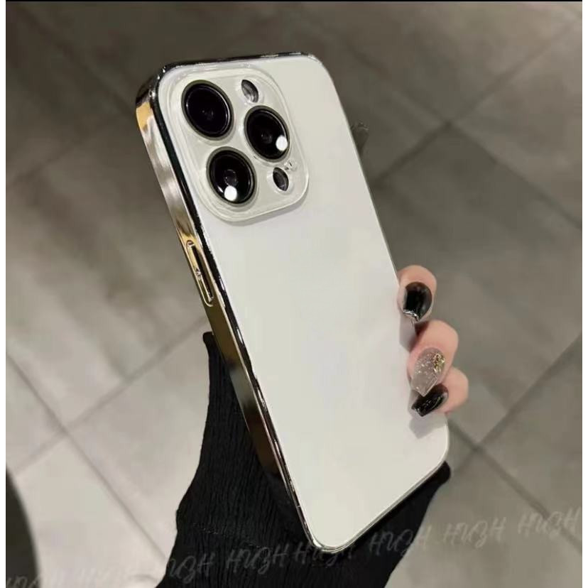 【with logo】Ốp điện thoại mờ AG sang trọng có màng ống kính cho iPhone 15 Pro Max 11 12 13 14 Plus PC mạ điện Vỏ chống sốc Bảo vệ mặt sau cứng
