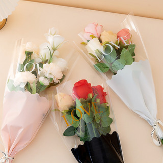 1 túi bao bì nhiều hoa love, túi bó hoa trong suốt vật liệu đóng gói hoa